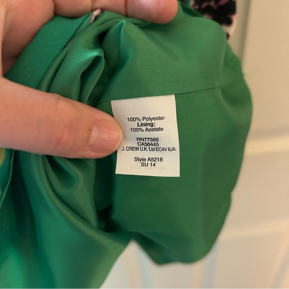 J. CREW GREEN FLORAL MINI DRESS Size 4 - Picture 11 of 11
